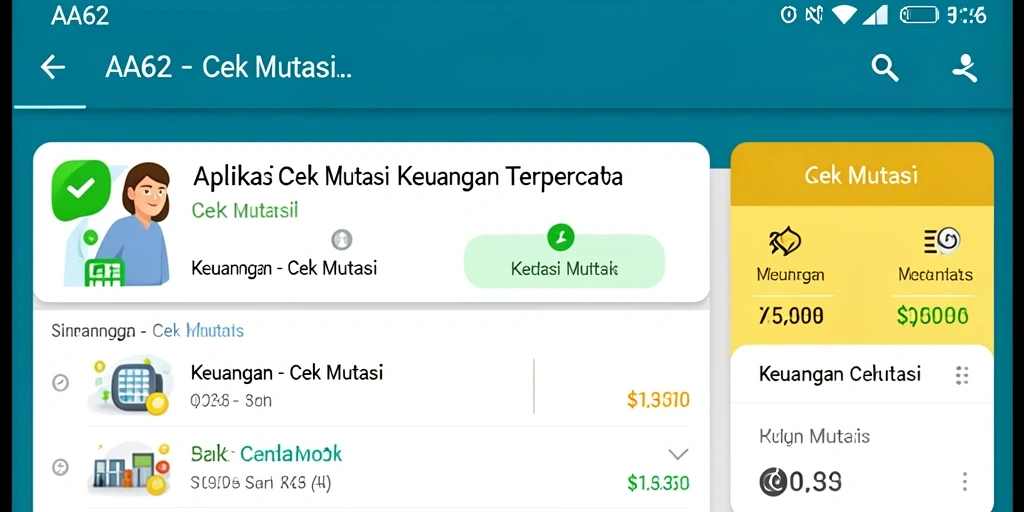 Antarmuka aplikasi AA62 menampilkan mutasi keuangan yang rapi dan informatif.
