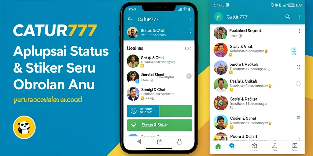 Tampilan antarmuka CATUR777 dengan berbagai stiker dan status unik.