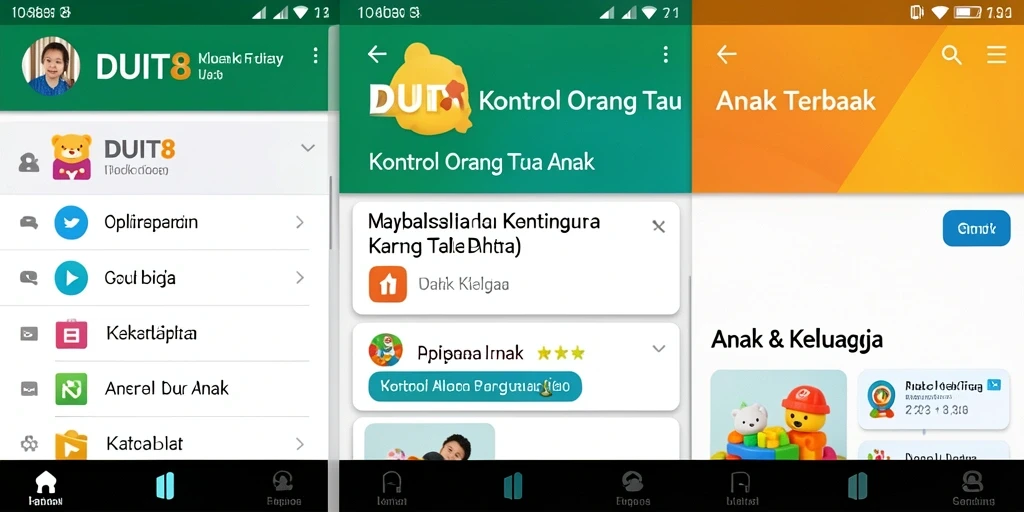 Antarmuka DUIT8 dengan fitur kontrol orang tua yang jelas dan informatif.