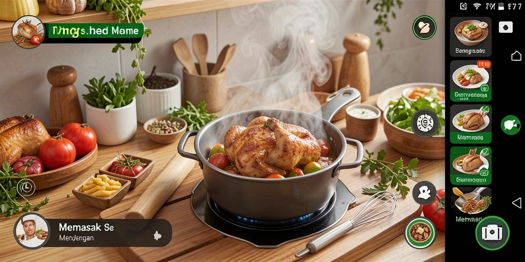 Antarmuka menarik saat bermain game Memasak F7F7.