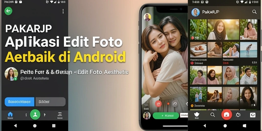 Tampilan antarmuka aplikasi PAKARJP untuk edit foto aesthetic.