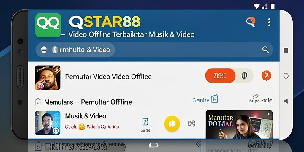 Antarmuka intuitif QQSTAR88 untuk pemutaran video offline.