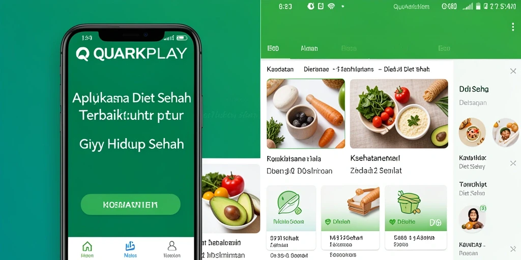 Tampilan antarmuka aplikasi QUARKPLAY untuk diet sehat.