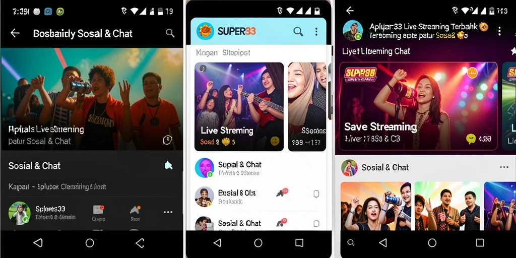 Antarmuka SUPER33 yang sederhana dan menarik dalam fungsi Live Streaming.
